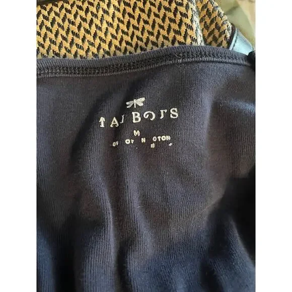 Talbots Size Medium Long‎ Sleeve 100% Cotton Pullover Top Navy Blue - Picture 5 of 5